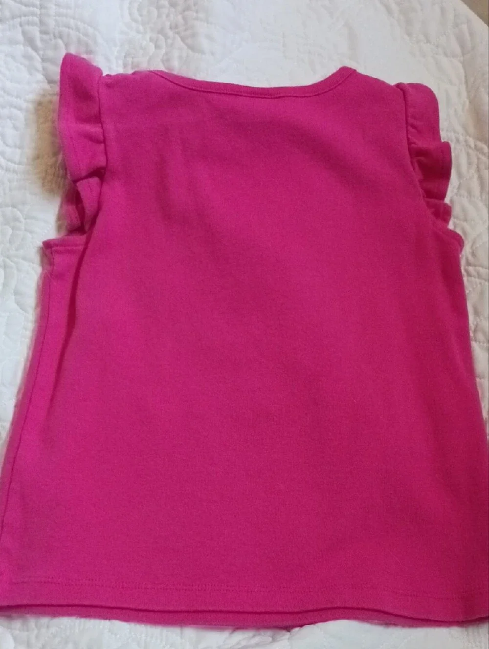 Gymboree Bright Pink Teapot Appliqué Ruffle Tank